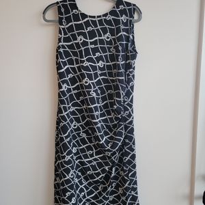 XL Brooks Brothers dark navy and white classic dress